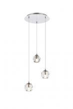 Elegant Lighting 3505D12C - Eren 3 Lights Chrome Pendant