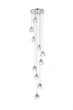 Elegant Lighting 3505G11C - Eren 10 Lights Chrome Pendant