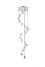 Elegant Lighting 3505G15C - Eren 18 Lights Chrome Pendant