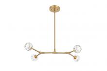 Elegant Lighting 3508D30G - Zayne 4 Light Pendant in Gold