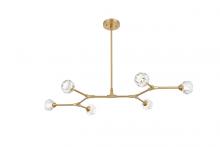 Elegant Lighting 3508D50G - Zayne 6 Light Pendant in Gold