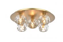 Elegant Lighting 3509F16G - Graham 5 Light Ceiling Lamp in Gold