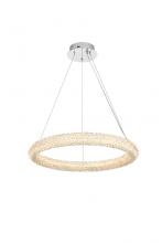 Elegant Lighting 3800D23C - Bowen Hang D23.5" H2.5" LED 36W DIM 3CCT Chrome