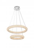 Elegant Lighting 3800G24C - Bowen Hang D24"+D16" LED 56W DIM 3CCT  Chrome