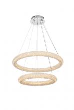 Elegant Lighting 3800G28C - Bowen Hang D28"+D20" LED 64W DIM 3CCT  Chrome
