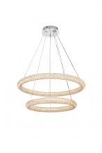 Elegant Lighting 3800G32C - Bowen Hang D31.5"+D23.5" LED 80W DIM 3CCT  Chrome