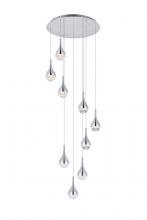 Elegant Lighting 3809D24C - Amherst Collection LED 9 - Light Chandelier 24in X 9in Chrome Finish