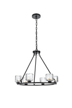 Elegant Lighting 5100D26BK - Pendant Light D26" G9 Lt6 40W Black