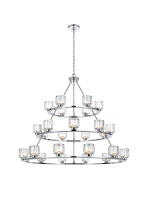 Elegant Lighting 5100L348C - Cadence 48 inch Three-Tier Chandelier in Chrome