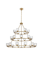 Elegant Lighting 5100L348SG - Cadence 48 inch Three-Tier Chandelier in Satin Gold