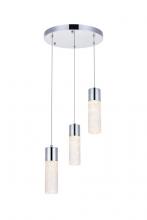 Elegant Lighting 5200D12C - Constellation 3 Light Chrome LED Pendant