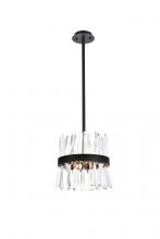 Elegant Lighting 6200D12BK - Serephina 12 Inch Crystal Round Pendant Light in Black