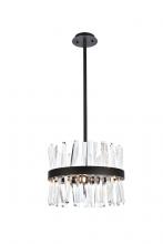 Elegant Lighting 6200D16BK - Serephina 16 Inch Crystal Round Pendant Light in Black