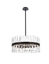 Elegant Lighting 6200D25BK - Serephina 25 Inch Crystal Round Pendant Light in Black