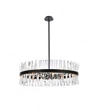 Elegant Lighting 6200D36BK - Serephina 36 Inch Crystal Round Chandelier Light in Black