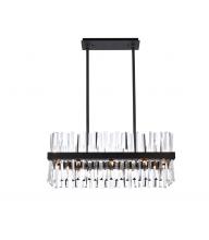 Elegant Lighting 6200G30BK - Serephina 30 Inch Crystal Rectangle Chandelier Light in Black