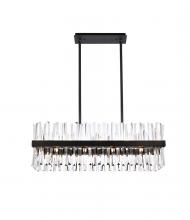 Elegant Lighting 6200G36BK - Serephina 36 Inch Crystal Rectangle Chandelier Light in Black