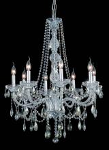Elegant Lighting 7958D28C-GT/RC - Verona 8 Light Chrome Chandelier Golden Teak (Smoky) Royal Cut Crystal