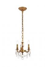 Elegant Lighting 9103D10FG/RC - Lillie 3 light French Gold Pendant Clear Royal Cut Crystal
