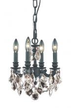 Elegant Lighting 9104D10DB-GT/RC - Lille 4 Light Dark Bronze Pendant Golden Teak (Smoky) Royal Cut Crystal