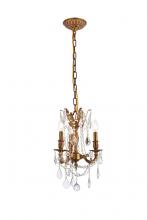 Elegant Lighting 9203D13FG/RC - Rosalia 3 light French Gold Pendant Clear Royal Cut Crystal