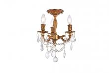 Elegant Lighting 9203F13FG/RC - Rosalia 3 Light French Gold Flush Mount Clear Royal Cut Crystal