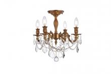 Elegant Lighting 9204F17FG/RC - Rosalia 4 Light French Gold Flush Mount Clear Royal Cut Crystal