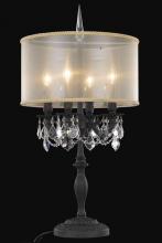 Elegant Lighting 9204TL12DB+SH-1R16G/SA - 9204 Rosalia Collection Table Lamp w/ Gold Round Shade D16in H31in Lt:4 Dark Bronze Finish (Swarovsk