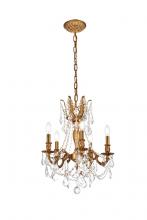 Elegant Lighting 9205D18FG/RC - Rosalia 5 Light French Gold Pendant Clear Royal Cut Crystal