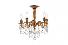 Elegant Lighting 9205F18FG/RC - Rosalia 5 Light French Gold Flush Mount Clear Royal Cut Crystal