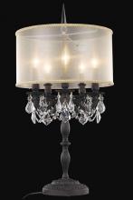 Elegant Lighting 9205TL13DB+SH-1R16G/RC - 9205 Rosalia Collection Table Lamp w/ Gold Round Shade D16in H31in Lt:5 Dark Bronze Finish (Royal Cu