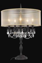 Elegant Lighting 9205TL18DB+SH-1R24G/RC - 9205 Rosalia Collection Table Lamp w/ Gold Round Shade D24in H33.5in Lt:5 Dark Bronze Finish (Royal