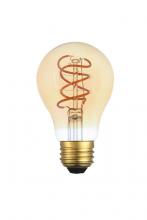 Elegant Lighting A19LED301-6PK - LED Decorative Helix vertical 2000K nostalgic filament 6 watts 300 lumens amber tint A19 light bulb