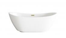 Elegant Lighting BT10362GW-BGD - Bathtub 62.2x28.3x25.2 GW with BGD drain kit
