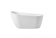 Elegant Lighting BT10854GW - 54 inch soaking Single slipper bathtub in glossy white