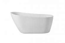 Elegant Lighting BT10859GW - 59 inch soaking Single slipper bathtub in glossy white