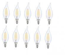 Elegant Lighting E12LED106-10PK - LED E12 Candelabra, Flame Tip, 2700k, 300 Degree, CRI80, Es, UL, 6W, 60w Equivalent, 15000hrs