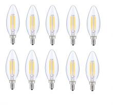 Elegant Lighting E12LED125-10PK - LED E12 Candelabra, Blunt Tip, 5000k, 300 Degree, CRI80, Es, UL, 6W, 60w Equivalent, 15000hrs