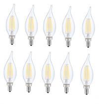 Elegant Lighting E12LED126-10PK - LED E12 Candelabra, Flame Tip, 5000k, 300 Degree, CRI80, Es, UL, 6W, 60w Equivalent, 15000hrs