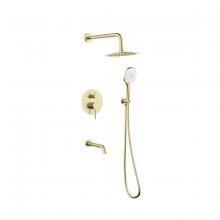 Elegant Lighting FAS-9002BGD - George Complete Shower and Tub Faucet with Rough-in Valve in Brushed Gold