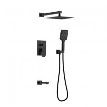 Elegant Lighting FAS-9004MBK - Petar Complete Shower and Tub Faucet with Rough-in Valve in Matte Black