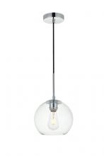 Elegant Lighting LD2206C - Baxter 1 Light Chrome Pendant With Clear Glass