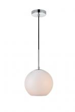 Elegant Lighting LD2207C - Baxter 1 Light Chrome Pendant With Frosted White Glass