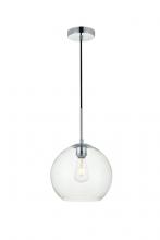 Elegant Lighting LD2212C - Baxter 1 Light Chrome Pendant With Clear Glass