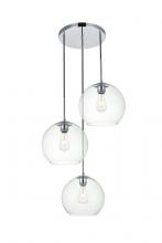 Elegant Lighting LD2214C - Baxter 3 Lights Chrome Pendant With Clear Glass