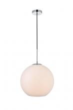 Elegant Lighting LD2217C - Baxter 1 Light Chrome Pendant With Frosted White Glass