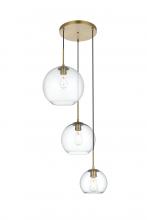 Elegant Lighting LD2218SG - Baxter 21 Inch Pendant Clear Shade in Satin Gold