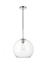 Elegant Lighting LD2224C - Baxter 1 Light Chrome Pendant With Clear Glass