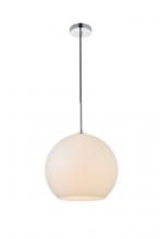 Elegant Lighting LD2225C - Baxter 1 Light Chrome Pendant With Frosted White Glass
