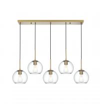 Elegant Lighting LD2228SG - Baxter 41.5 Inch Pendant Clear Shade in Satin Gold